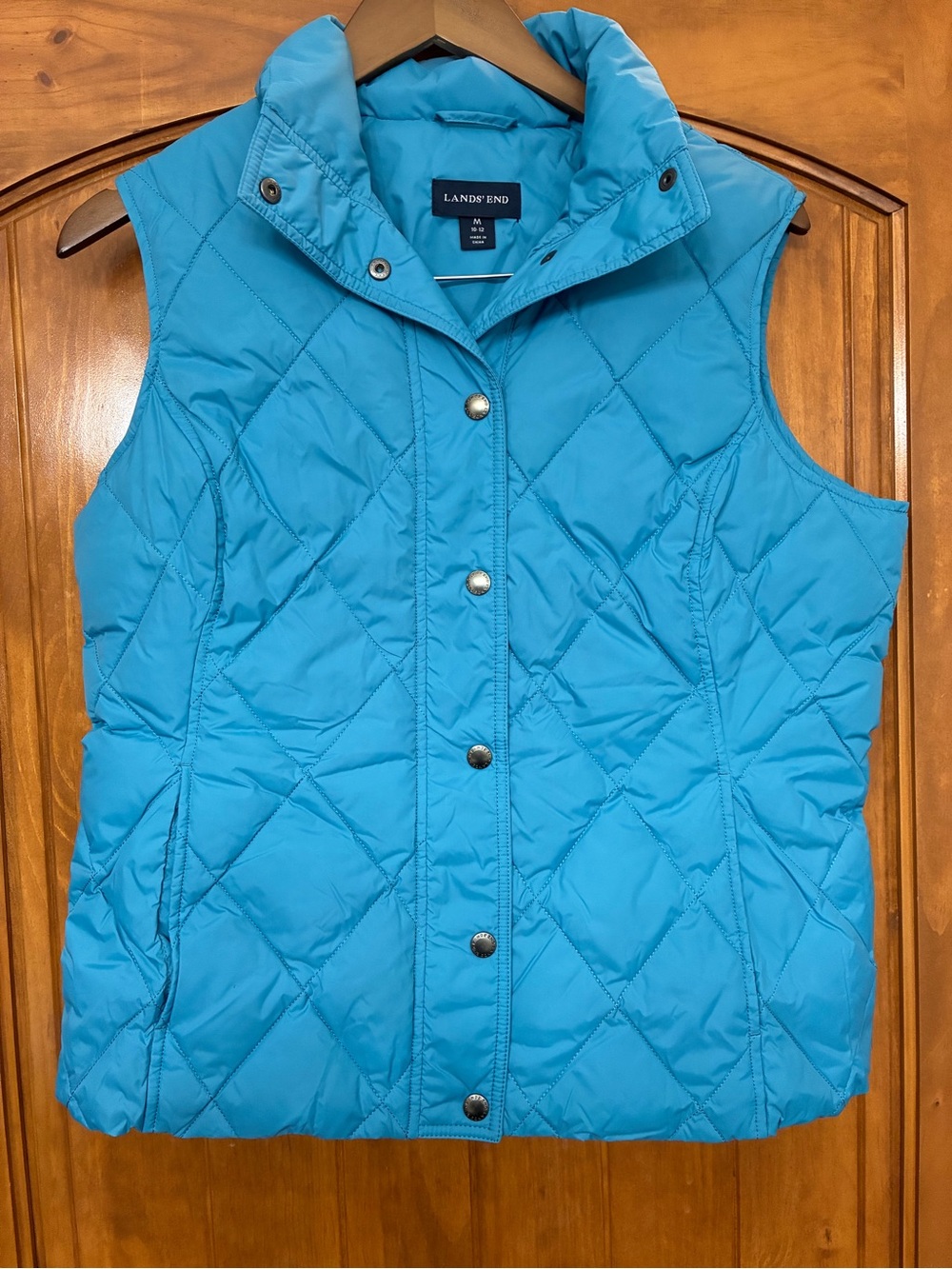 Lands' End Women's Quilted Puffer Vest - Light Blue